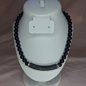 Blue Goldstone Mindnight Blue Starry Sky Glass Beads Crystal Pendant Necklace